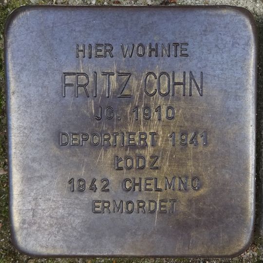 Stolperstein dedicated to Fritz Cohn