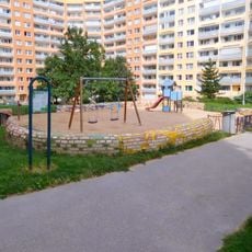 Mosaic wall of playground at Bronzová