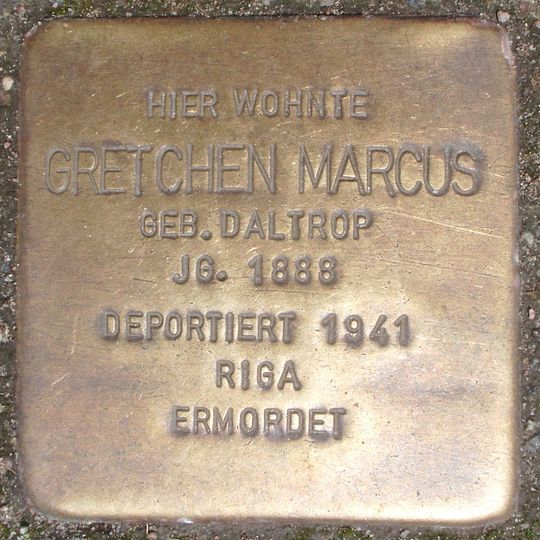 Stolperstein à la mémoire de Gretchen Marcus