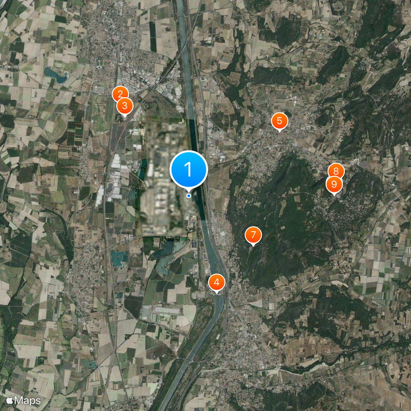 Tricastin nuclear power plant Map