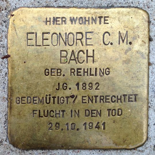Stolperstein dedicated to Eleonore C. M. Bach