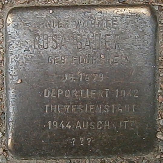 Stolperstein dedicated to Rosa Bauer