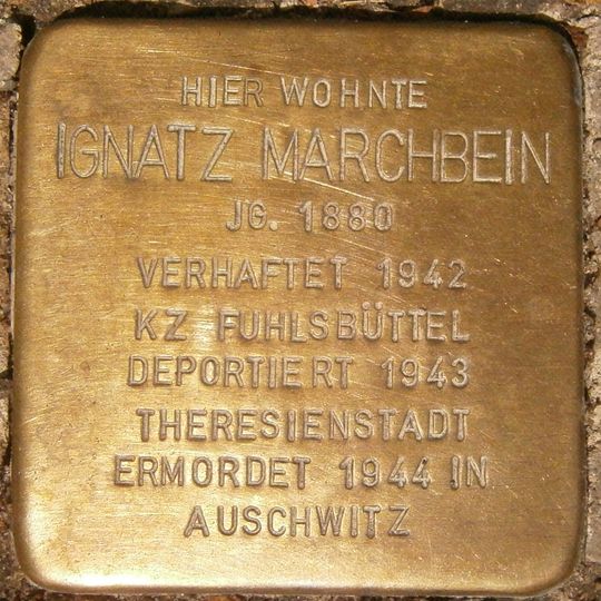Stolperstein dedicated to Ignatz Marchbein