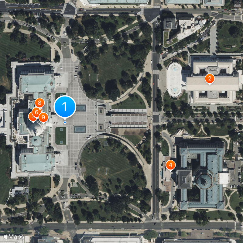 Centre d'accueil des visiteurs du Capitole des États-Unis Carte