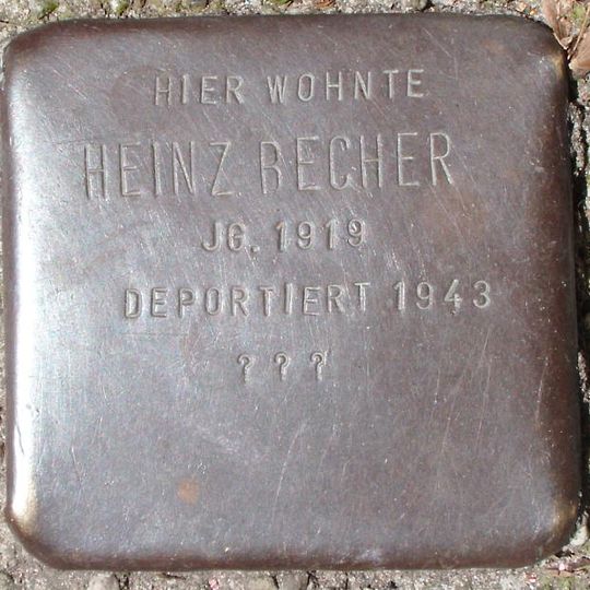 Stolperstein dedicated to Heinz Becher