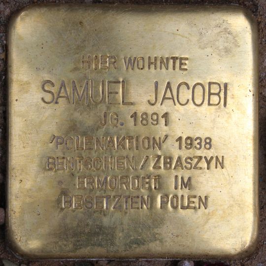Stolperstein en memoria de Samuel Jacobi