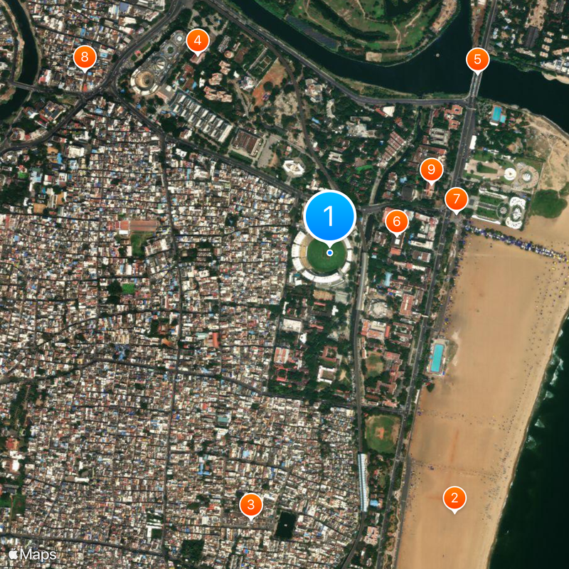 M. A. Chidambaram Stadium Map