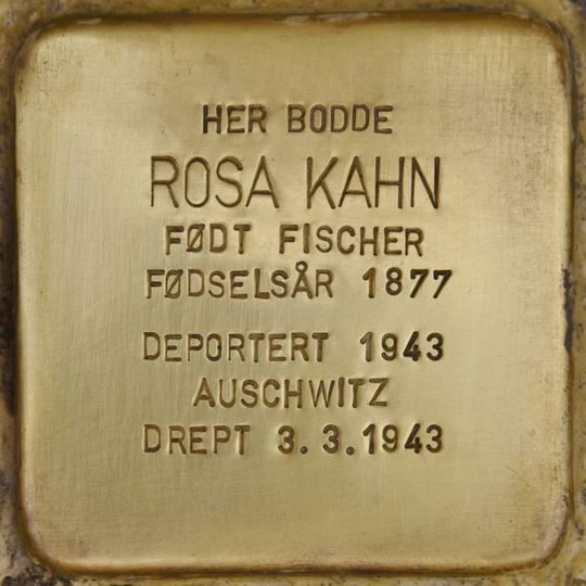 Stolperstein en memoria de Rosa Kahn, f. Fischer
