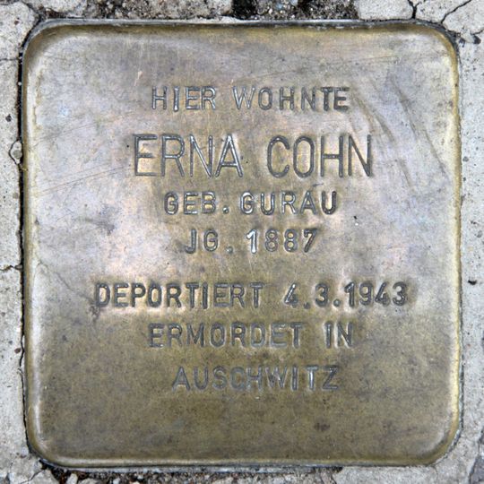 Stolperstein dedicated to Erna Cohn