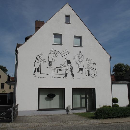 Wandbild am Giebel eines Wohnhauses Rothenburger Straße 1