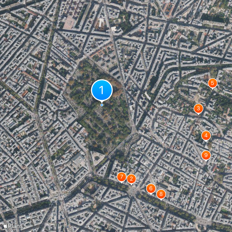 Montmartre Cemetery Map