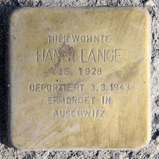 Stolperstein en memoria de Hanni Lange