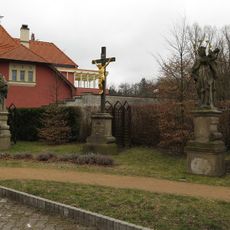 Statues of Crucified, St. Anthony of Padua and St. John of Nepomuk in Lány