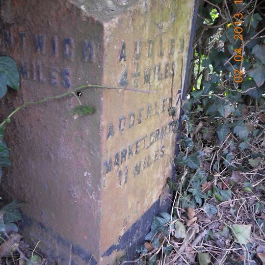 Milepost, near Batherton Boundary