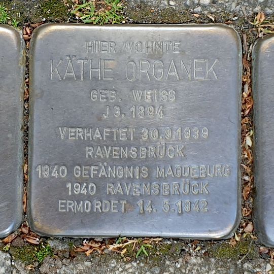 Stolperstein dedicated to Käthe Organek