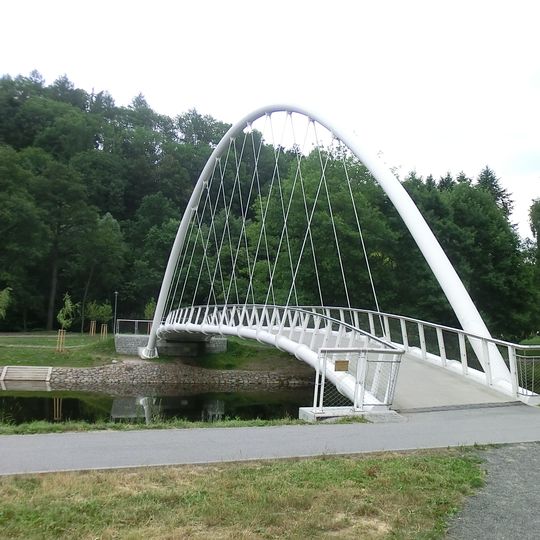 Footbridge Ostrov–Řeky over the Jizera in Semily,