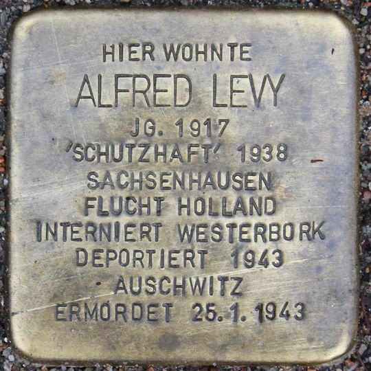 Stolperstein dedicated to Alfred Levy