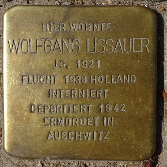 Stolperstein dedicated to Wolfgang Lissauer