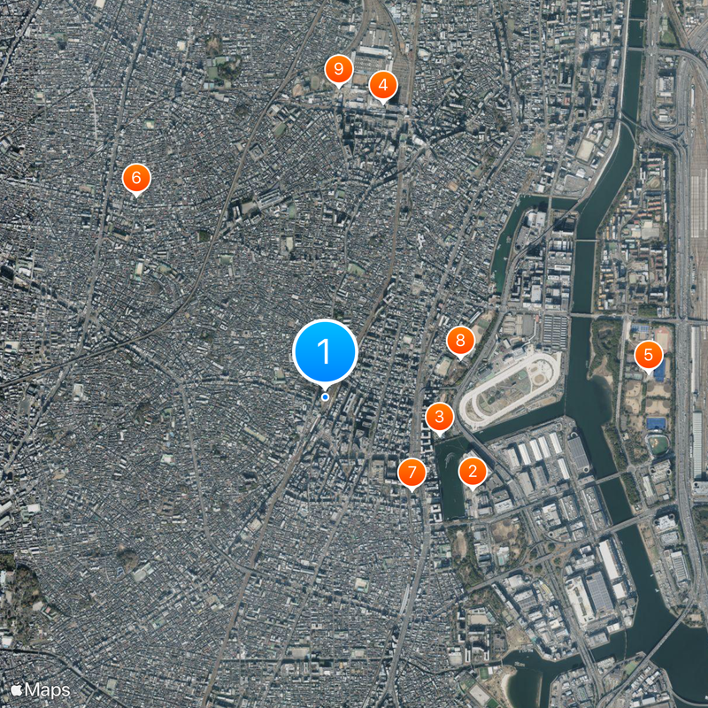Omori Shell Mounds Map