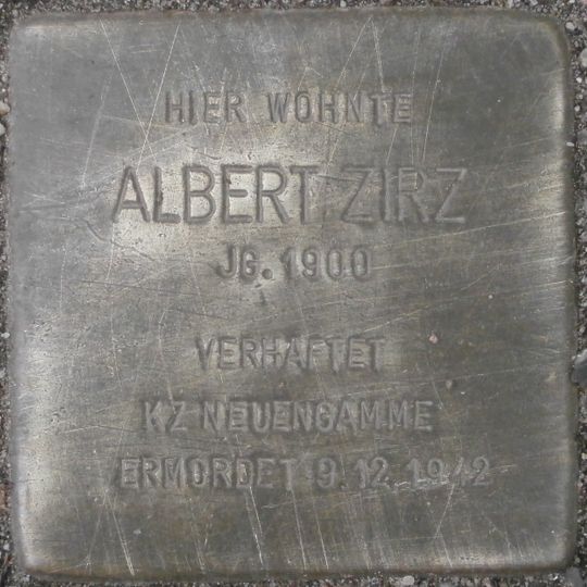 Stolperstein en memoria de Albert Zirz