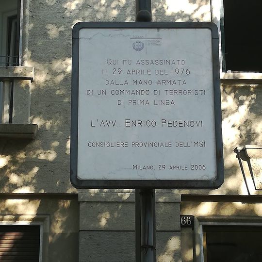 Targa commemorativa di Enrico Pedenovi