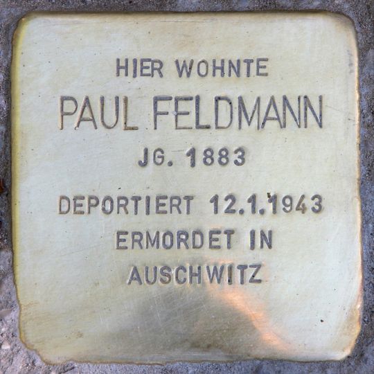 Stolperstein em memória de Paul Feldmann