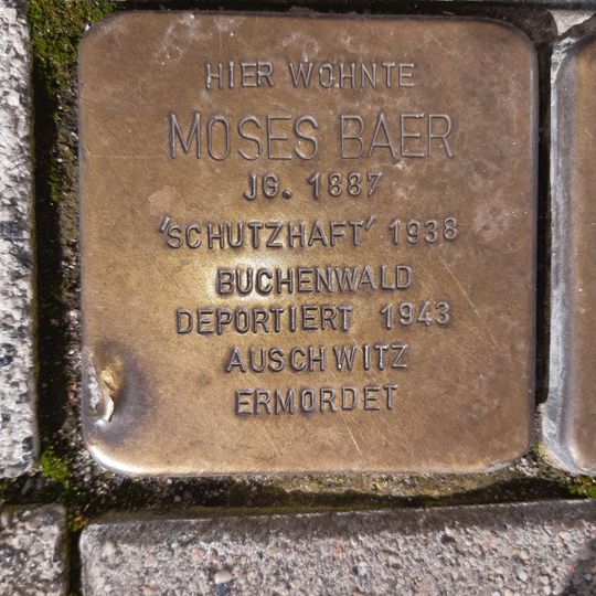 Stolperstein à la mémoire de Moses Martin Baer