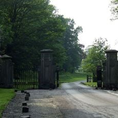 Gate piers and railings circa 5 yards to north east of Stone Lodge