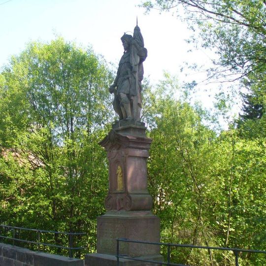 Statue of Saint Wenceslaus on the bridge in Libštát
