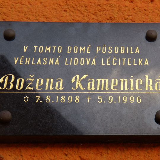 Pamětní deska v Dědické ulici v Radnici