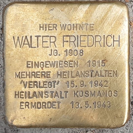 Stolperstein en memoria de Walter Friedrich