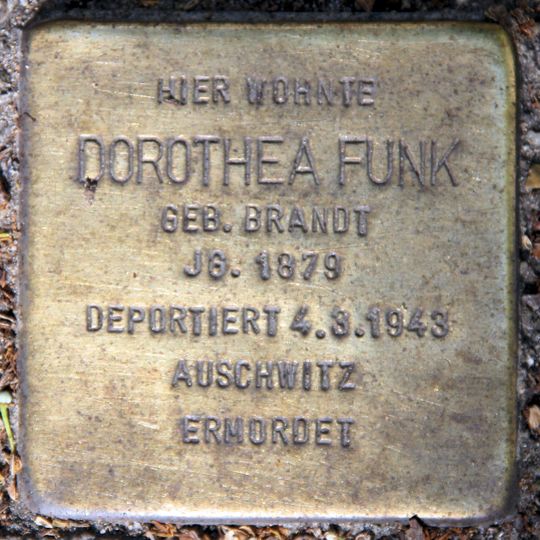 Stolperstein en memoria de Dorothea Funk