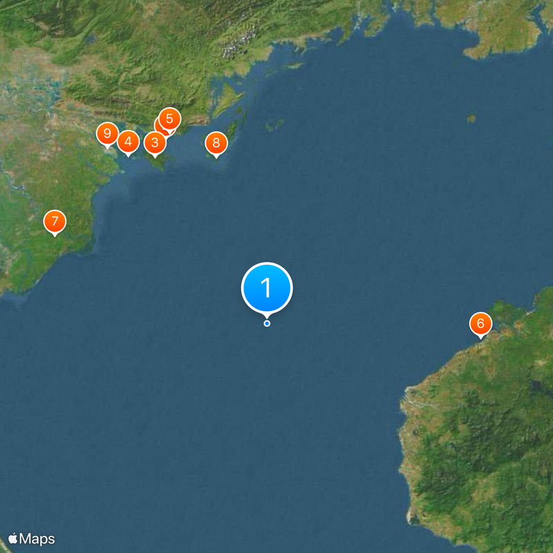 Golfo de Tonkín Mapa