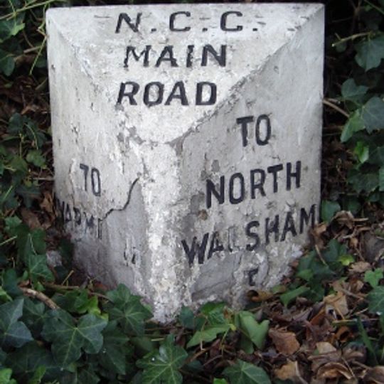Milestone, 20yds W of entrance to The Hall