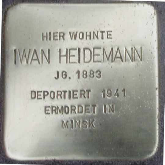 Stolperstein dedicated to Iwan Heidemann