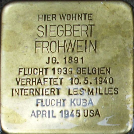 Stolperstein en memoria de Siegbert Frohwein
