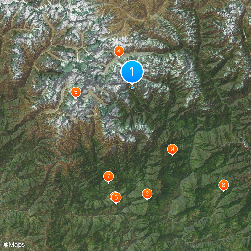 Kangchendzönga-Nationalpark Karte