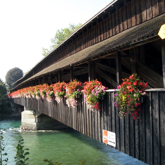 Wooden Bridge across the Reuss river