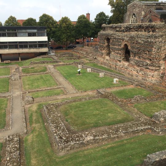 Jewry Wall: remains of a Roman bath house, palaestra and Anglo-Saxon church