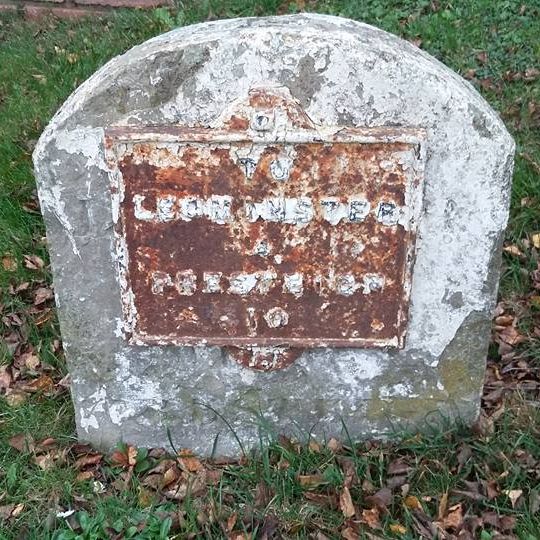 Milestone, front of" Tudor House", near Fairfield
