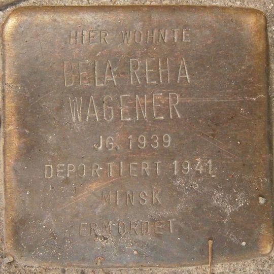 Stolperstein dedicated to Bela Reha Wagener