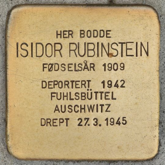 Stolperstein en memoria de Isidor Rubinstein