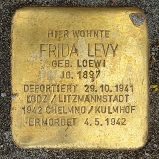 Stolperstein dedicated to Frida Levy
