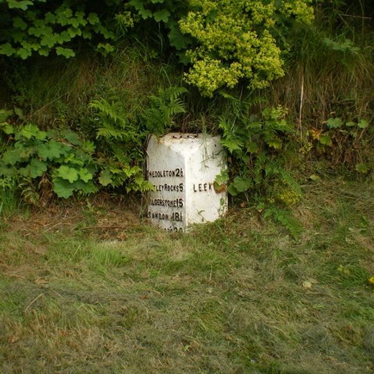 Milepost, S of Leek town centre