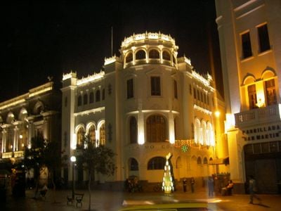 At night