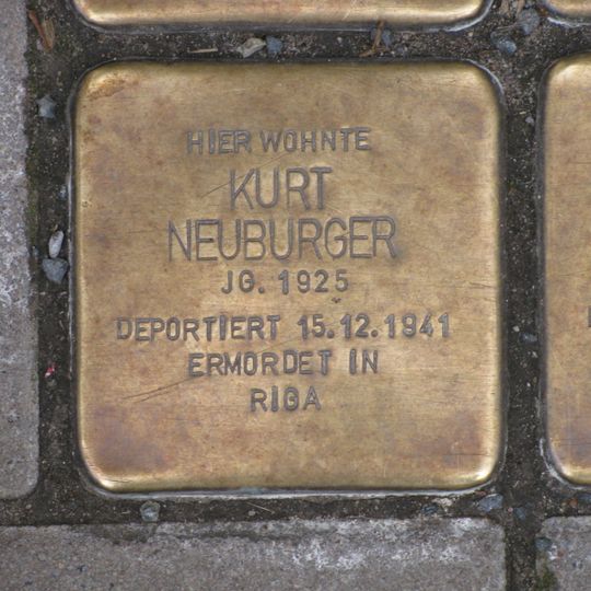Stolperstein dedicated to Kurt Neuburger