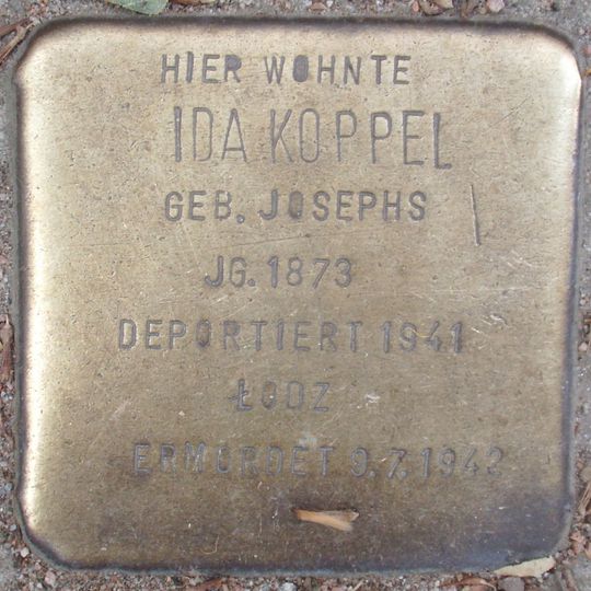 Stolperstein dedicated to Ida Koppel