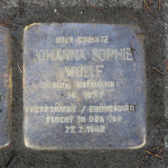 Stolperstein dedicated to Johanna Sophie Wollf