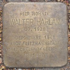 Stolperstein dedicated to Walter Harlam
