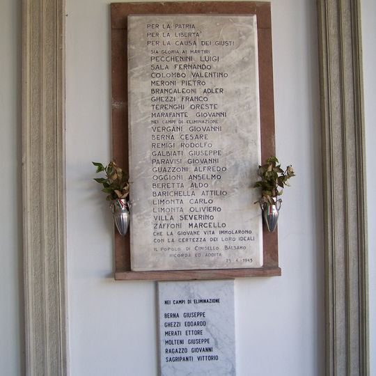 Lapide commemorativa ai martiri della Resistenza e della Deportazione